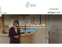 Tablet Screenshot of evansdentalcare.com